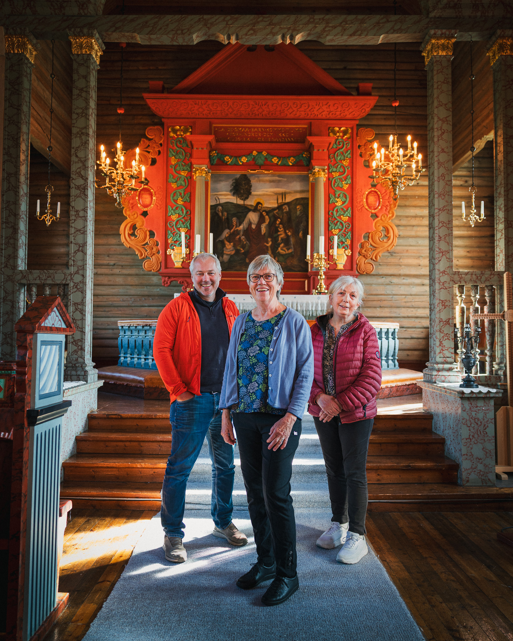 Toril Andreassen, Lars Erik Bjøntegaard og Eli Engseth på Hanestad i Rendalen